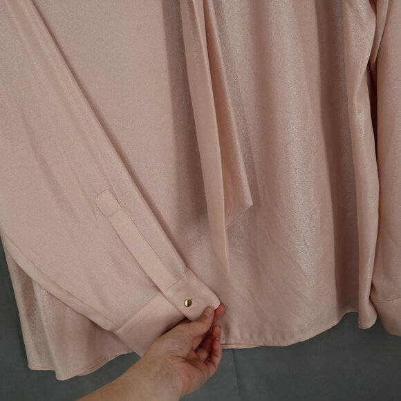 Calvin Klein Sparkly Blouse Women's XL Light Pink Party Career Festive Polished - Picture 6 of 8
